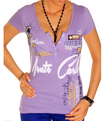 T-shirt design women Monte Carlo purple